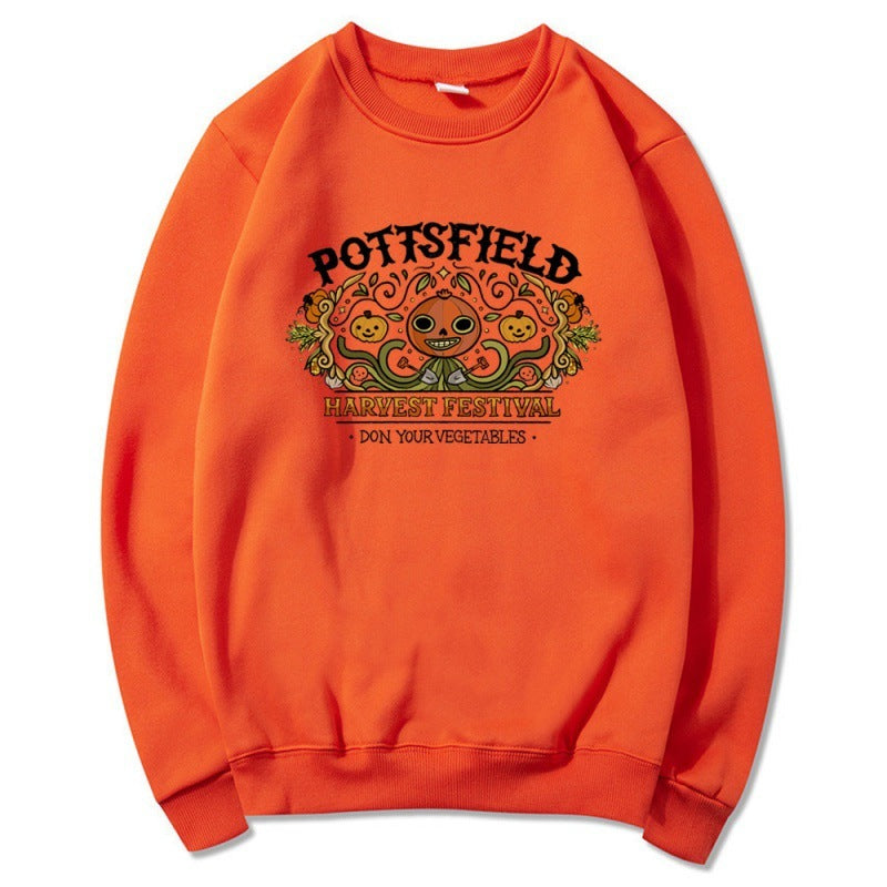 Halloween Pumpkin Sweatshirt for Women – Spooky Graphic Pullover Street Style