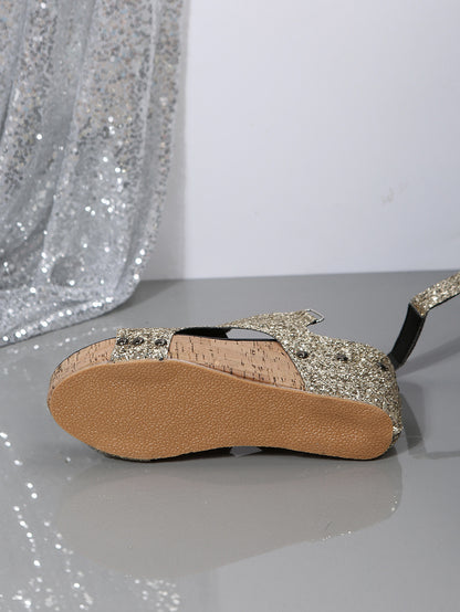 Women Pointed Shiny Rhinestone Elegant Summer Shoes