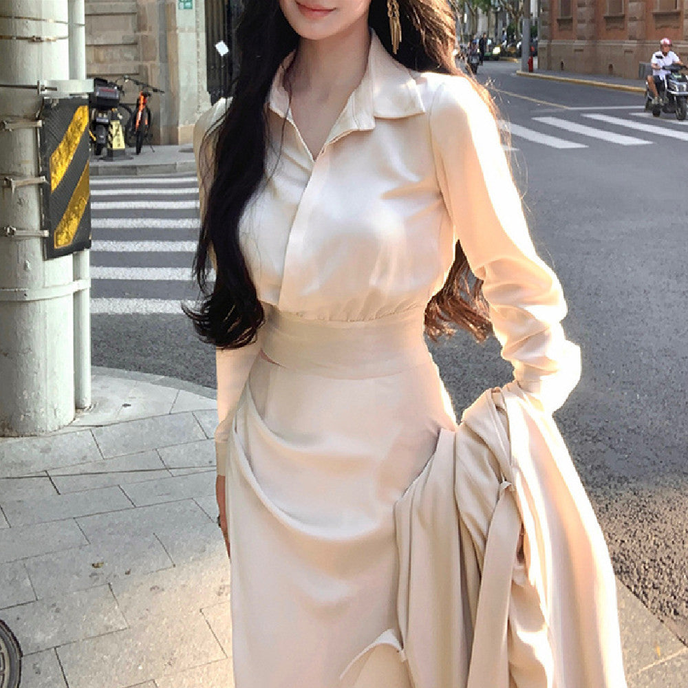 French-Inspired Shirt & Fishtail Skirt Two-Piece Outfit Set | Elegant Officewear Style 2025