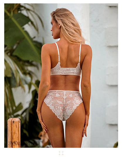 Lace Embroidered Push Up Bra Sexy Deep V Style