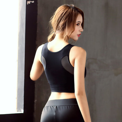 Cross Back Hollow Out Breathable Padded Womens Sports Bras
