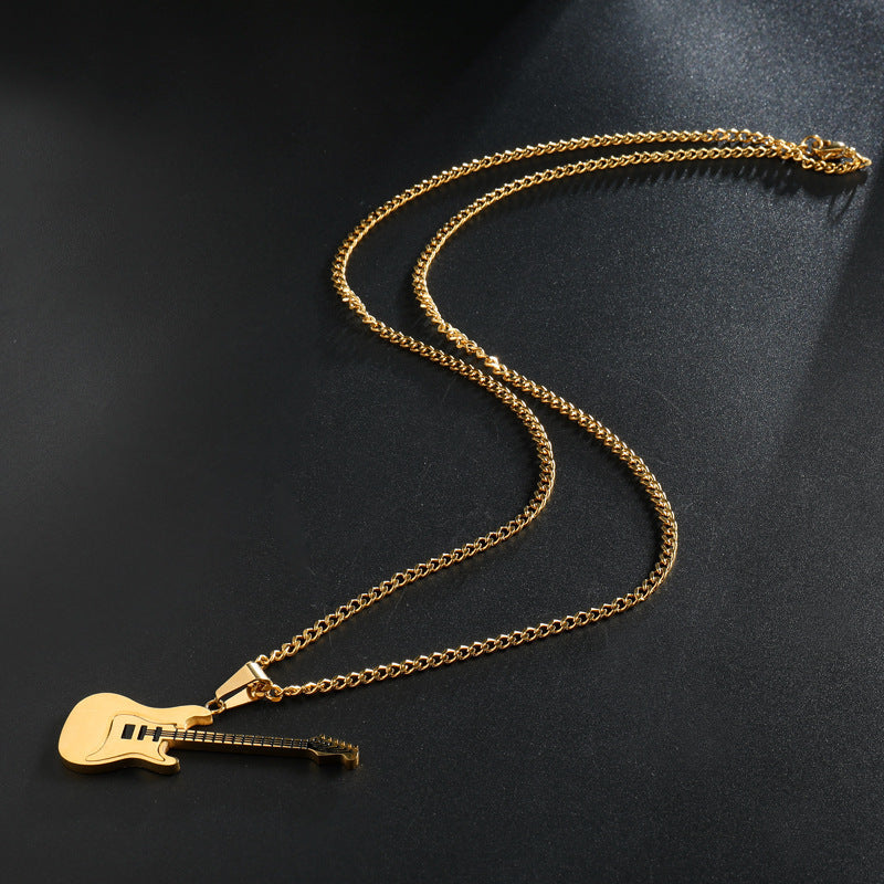 Punk Style Stainless Steel Electric Guitar Pendant
