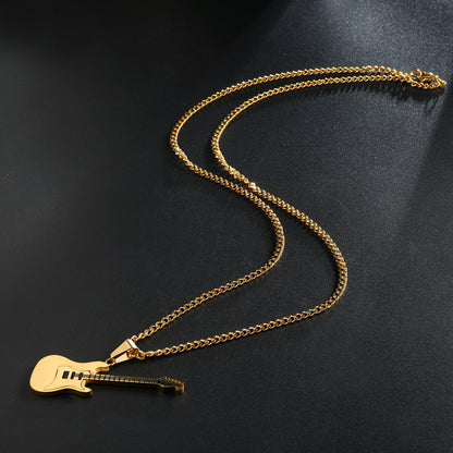 Punk Style Stainless Steel Electric Guitar Pendant