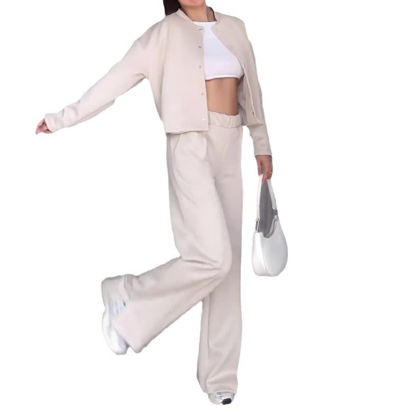 Button-Down Loose Coat & Pants Two-Piece Outfit Set | Elegant Casual Style 2025