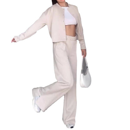 Button-Down Loose Coat & Pants Two-Piece Outfit Set | Elegant Casual Style 2025