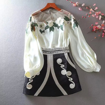 New Inspired Off Shoulder Lace Up Blouse With Lantern Sleeves Women's Loose Fit Satin Top For Spring Autumn Summer Niche Fashion