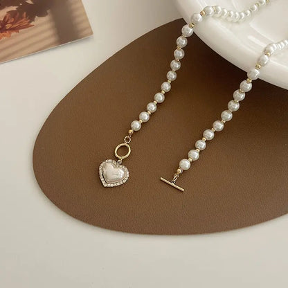 Heart Shaped All Pearl Necklace