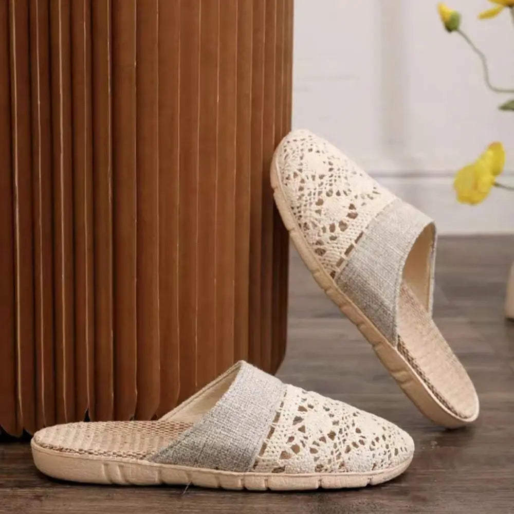 Womens Rustic Vintage Flax Slippers