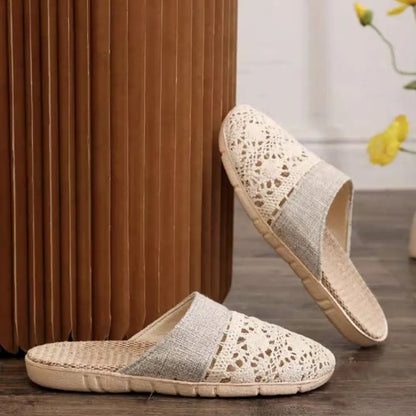 Womens Rustic Vintage Flax Slippers