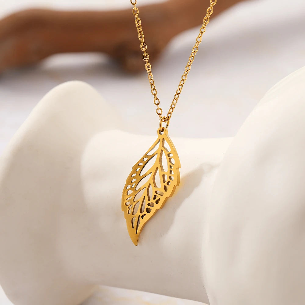 Hollow Leaves Shape Necklaces