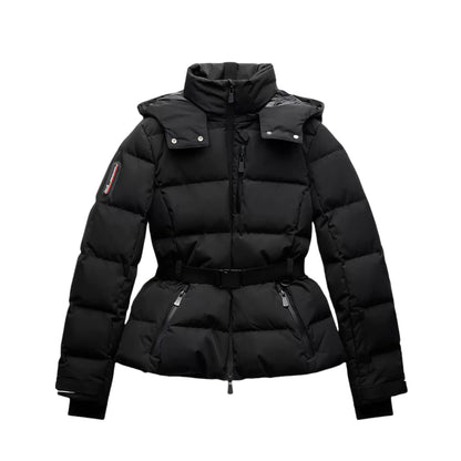 Office Lady Belted Puffer Jackets