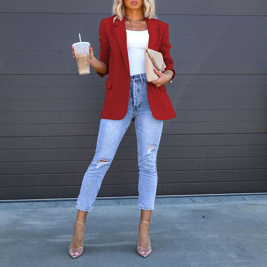 Sequined Shiny Long Sleeve Casual Office Style Blazer Coat For Women