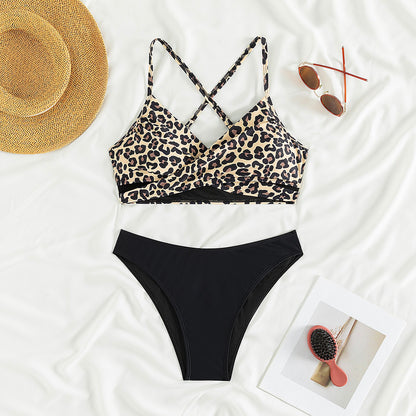 Sexy Leopard Print Split Bikini Set 2025 | Trendy Backless Swimwear