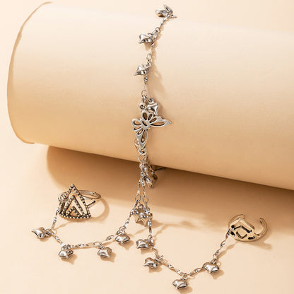 Butterfly Flight From Wrist To Finger Womens Bracelet Ring