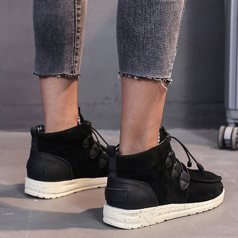 Casual Hook Loop Closure Zipper Design Ankle Boots