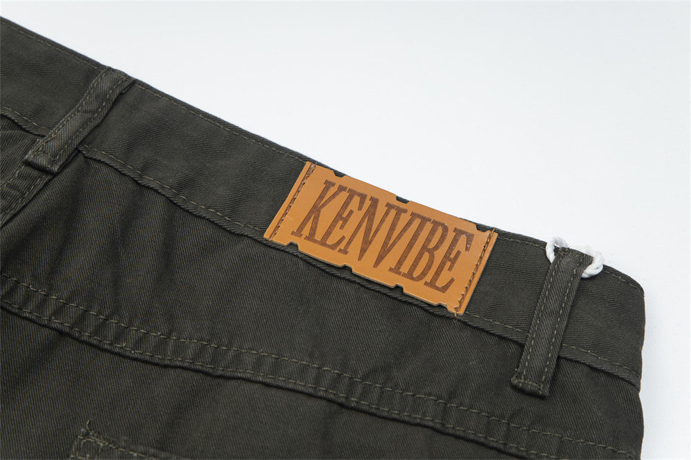 Unisex Loose Casual Dotted Trousers – Mid-Waist Relaxed Cotton Pants