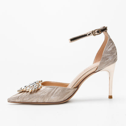 Flower Art Metal Stiletto Luxury Pointed Wedding Shoes