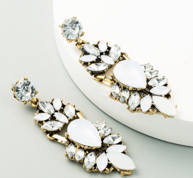 Earrings Geometric Crystal-Inspired Alloy Minimalist Design Jewelry Trend 2025