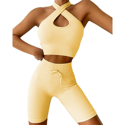 Drawstring Cross Sports Bra Vest – Breathable Comfort & Adjustable Fit