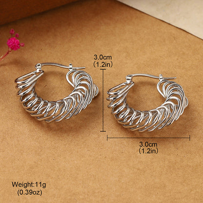 Earrings Elegant Clip-On Hoop Twist Design Jewelry Accessories Trend 2025