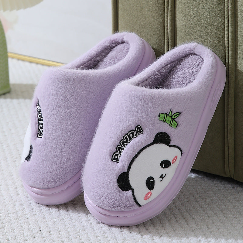 Cute Cartoon Panda Winter Slippers – Cozy Unisex Indoor Footwear for Couples