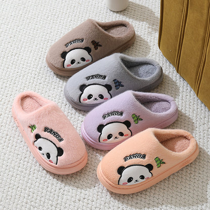 Cute Cartoon Panda Winter Slippers – Cozy Unisex Indoor Footwear for Couples