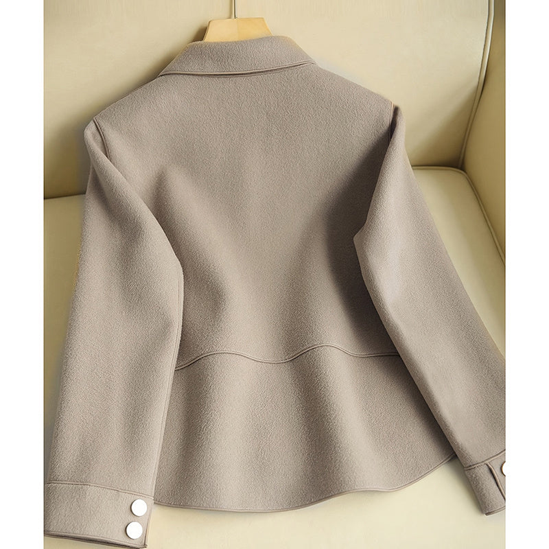 Women Turn Down Collar Hooded Fluffy Outwear Coats