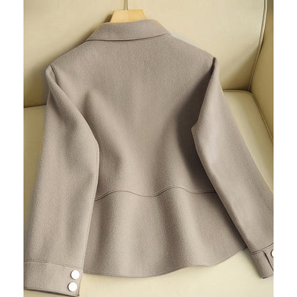 Women Turn Down Collar Hooded Fluffy Outwear Coats