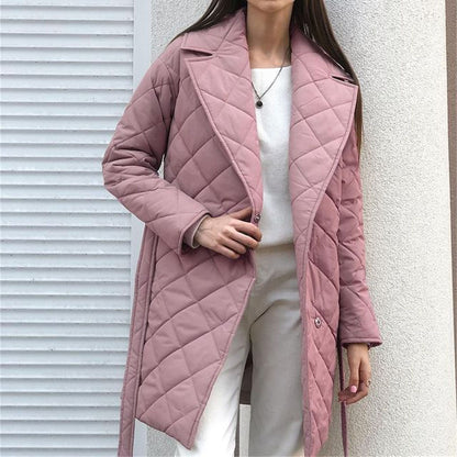 Elegant Mid-Length Cotton Puffer Jackets – Coats Outfits Women & Chic Autumn Winter Style