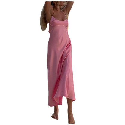 Satin Cami Slip Dress | Elegant Long Dress & Summer Party Outfit for Women