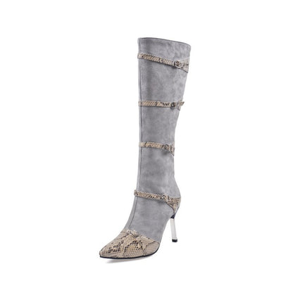 Sexy Knee High Boots for Women | PU Leather & Velvet Lined High Heel Boots