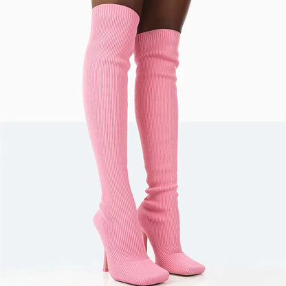 Over-the-Knee Suede Boots for Women | High Fit Sky-High Stiletto Winter Boots