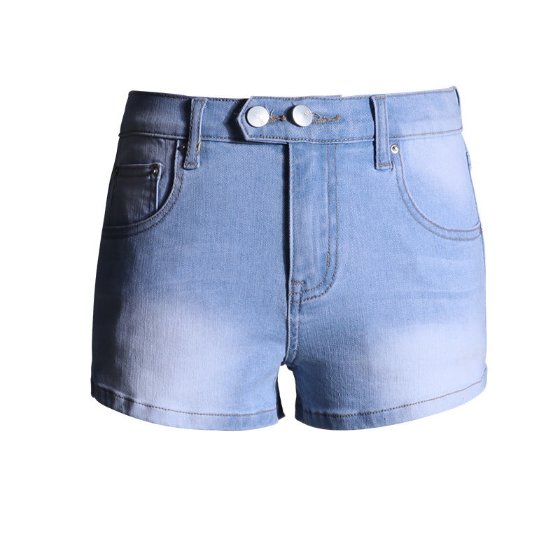 Elastic Low Waist Denim Shorts – Stretchy Casual Summer Style