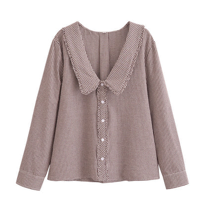 High Quality Elegant Peter Pan Collar Women Shirts