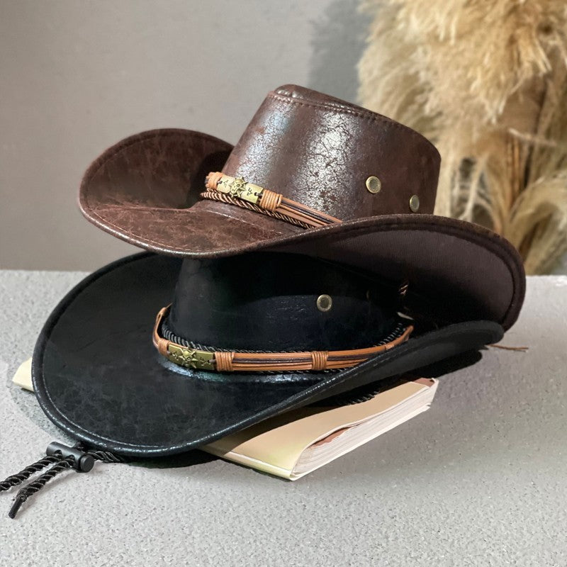 Retro Style Sheriff Star Rosette Western Hat