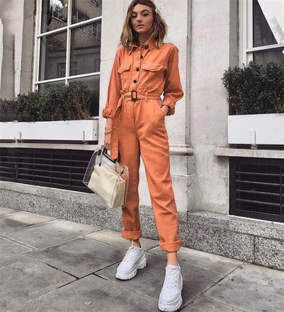Orange One-Piece Jumpsuit for Women – Bold & Stylish Summer Outfit