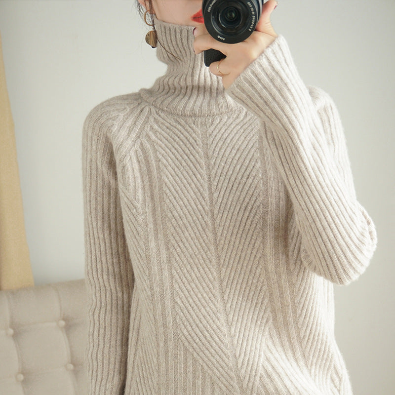 Cozy Blue Turtleneck Sweater for Effortless Winter Holiday Style