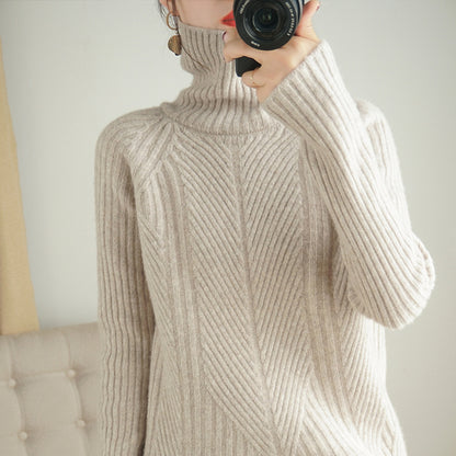 Cozy Blue Turtleneck Sweater for Effortless Winter Holiday Style
