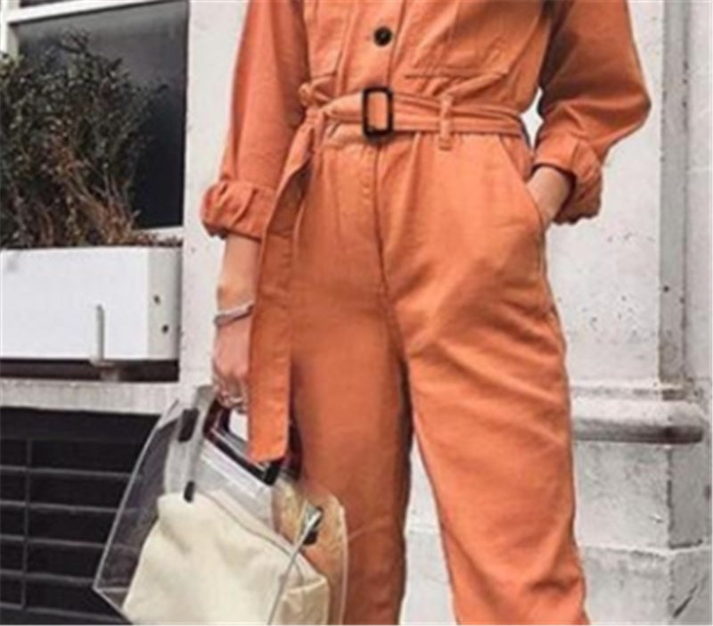 Orange One-Piece Jumpsuit for Women – Bold & Stylish Summer Outfit