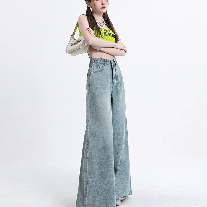 Women Street Style Vintage Wide Leg Jeans