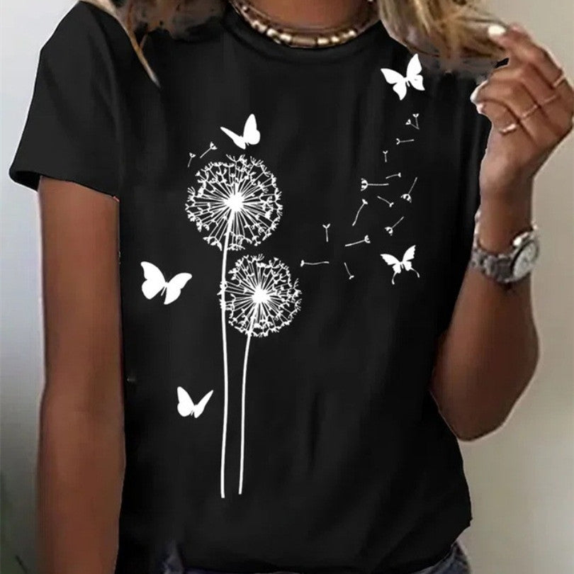 Women’s Printed Casual T-Shirts – Lightweight Nylon Tees for Everyday Wear, Street Style Outfit