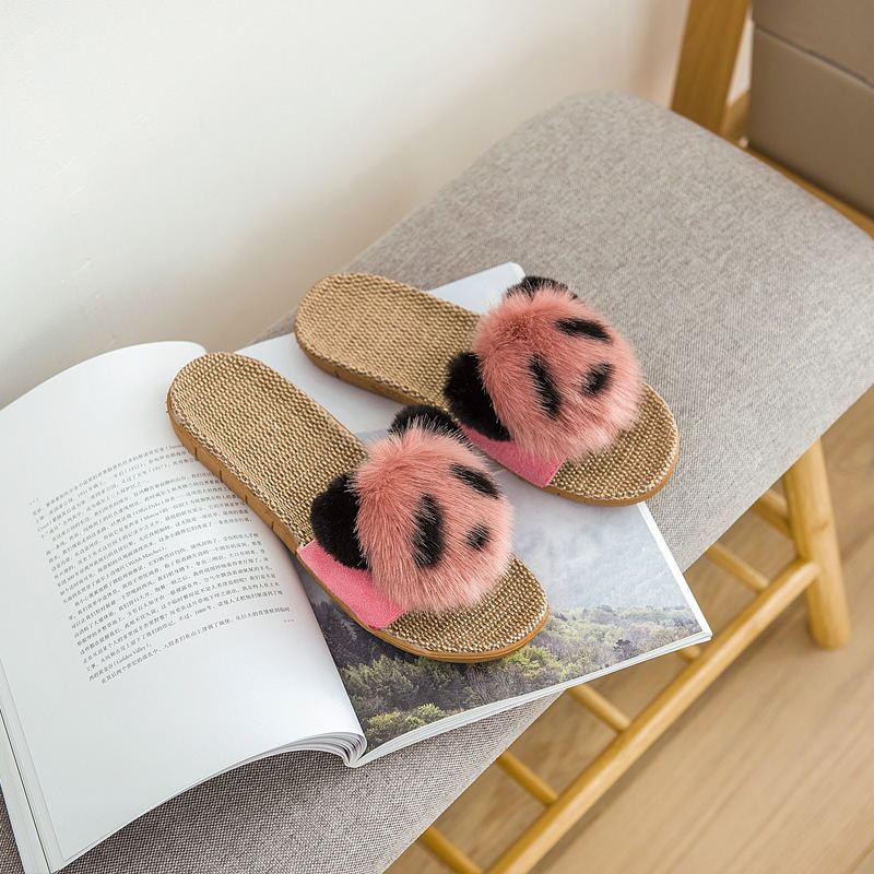Cute Panda Couple Home Slippers – Anti-Slip Indoor Linen Flip Flops
