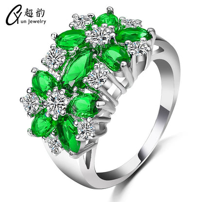 Flower Style Classic Plant Design Wedding Band – Women’s Cubic Zirconia Engagement & Bridal Rings
