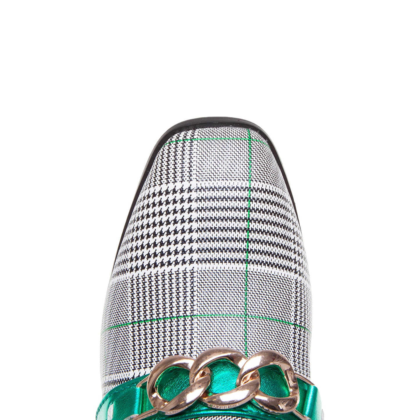 Women’s Metal-Decorative Single Shoes | Color-Block Square Toe Pumps