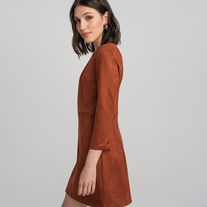 Travel In Comfort Style Round Neck Summer Mini Dress