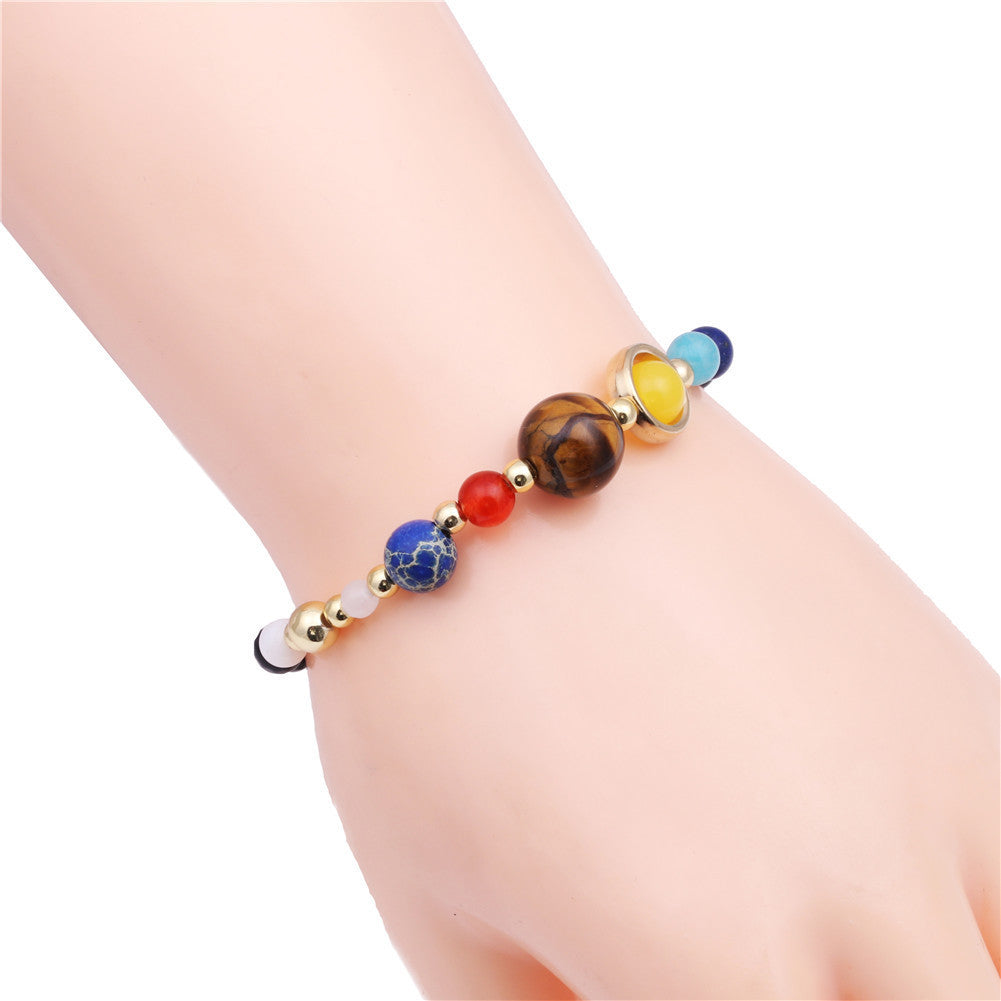Unisex Eight Planet Bracelet – Cosmic Beaded Bracelet for Everyday Wear & Astrology Lovers