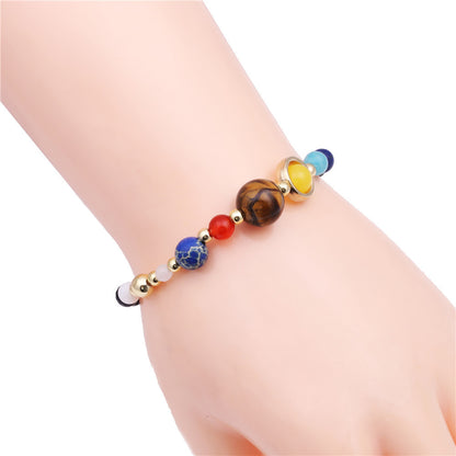 Unisex Eight Planet Bracelet – Cosmic Beaded Bracelet for Everyday Wear & Astrology Lovers