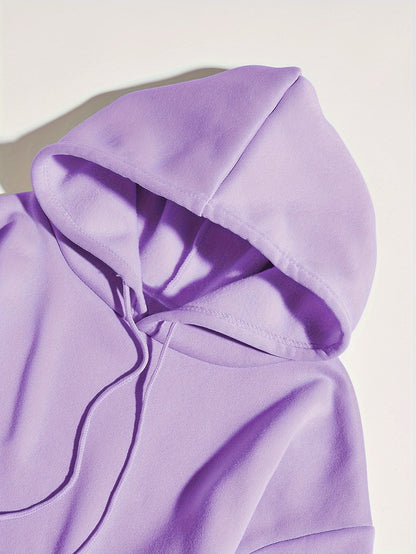 Letter Print Women’s Hoodie – Casual Pullover Sweatshirt with Kangaroo Pocket for All Seasons