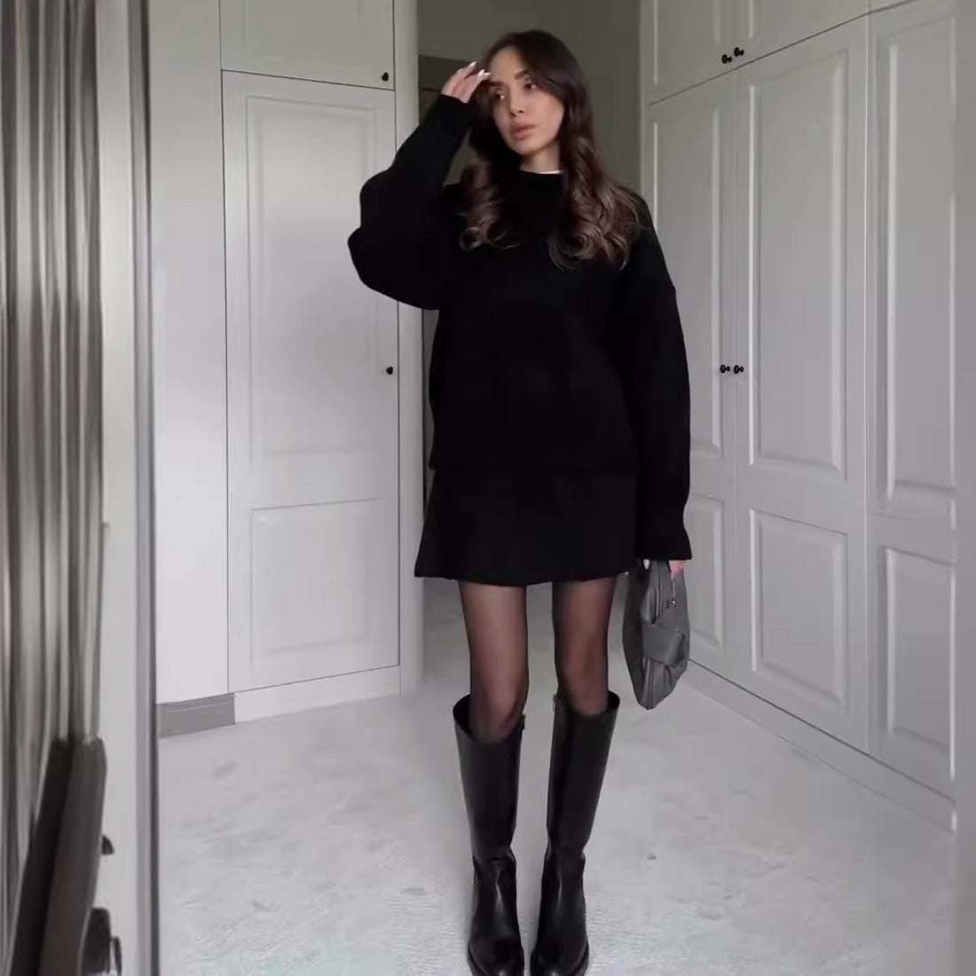 Korean-Inspired Two-Piece Sweater & Skirt Outfit Set | Casual Style 2025 Aesthetic