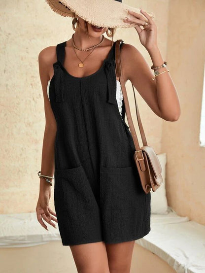 Suspender-Style Loose-Fit Romper for Women – Comfortable Summer One-Piece Outfit